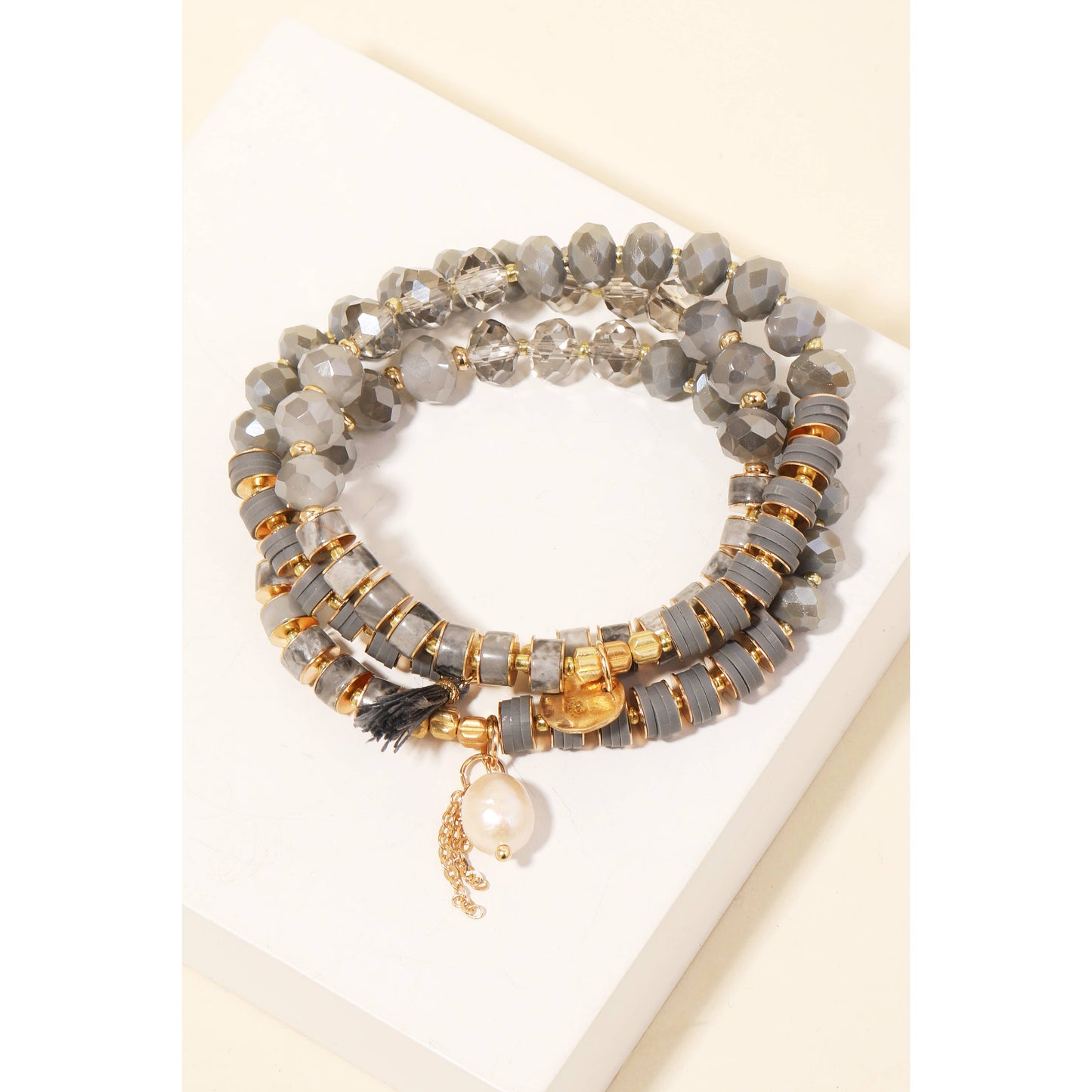 Multi Charm Beaded Bracelet Set