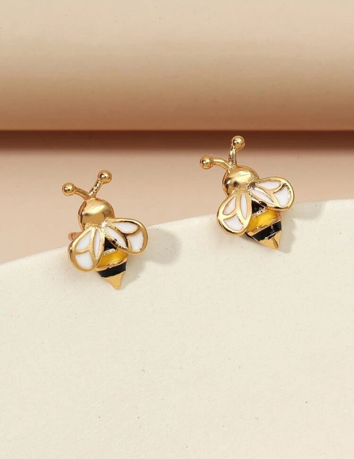Enamel Bee Stud Earrings
