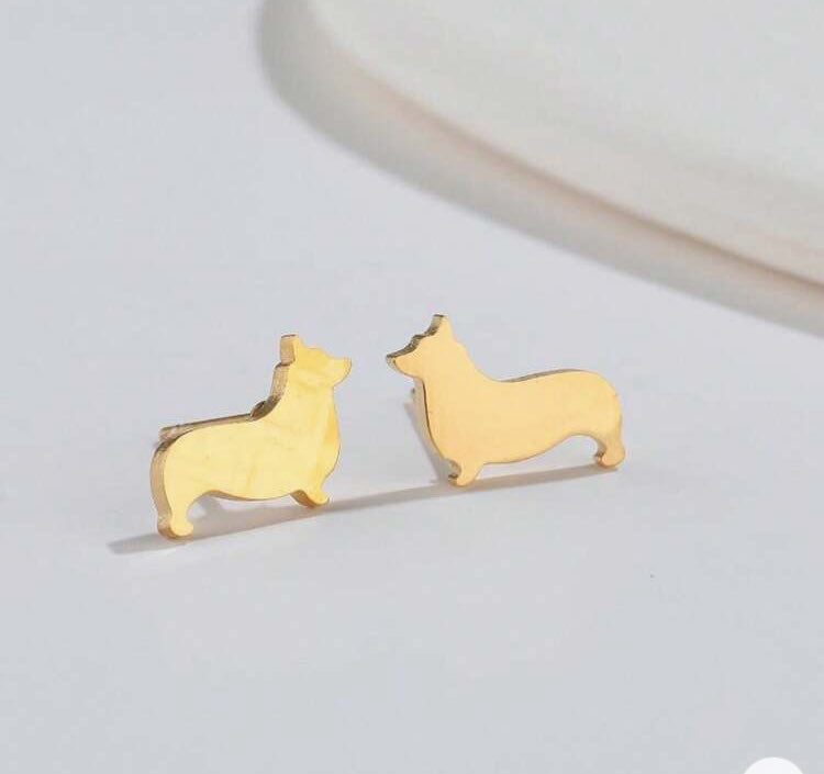Stainless Steel Dog Earrings