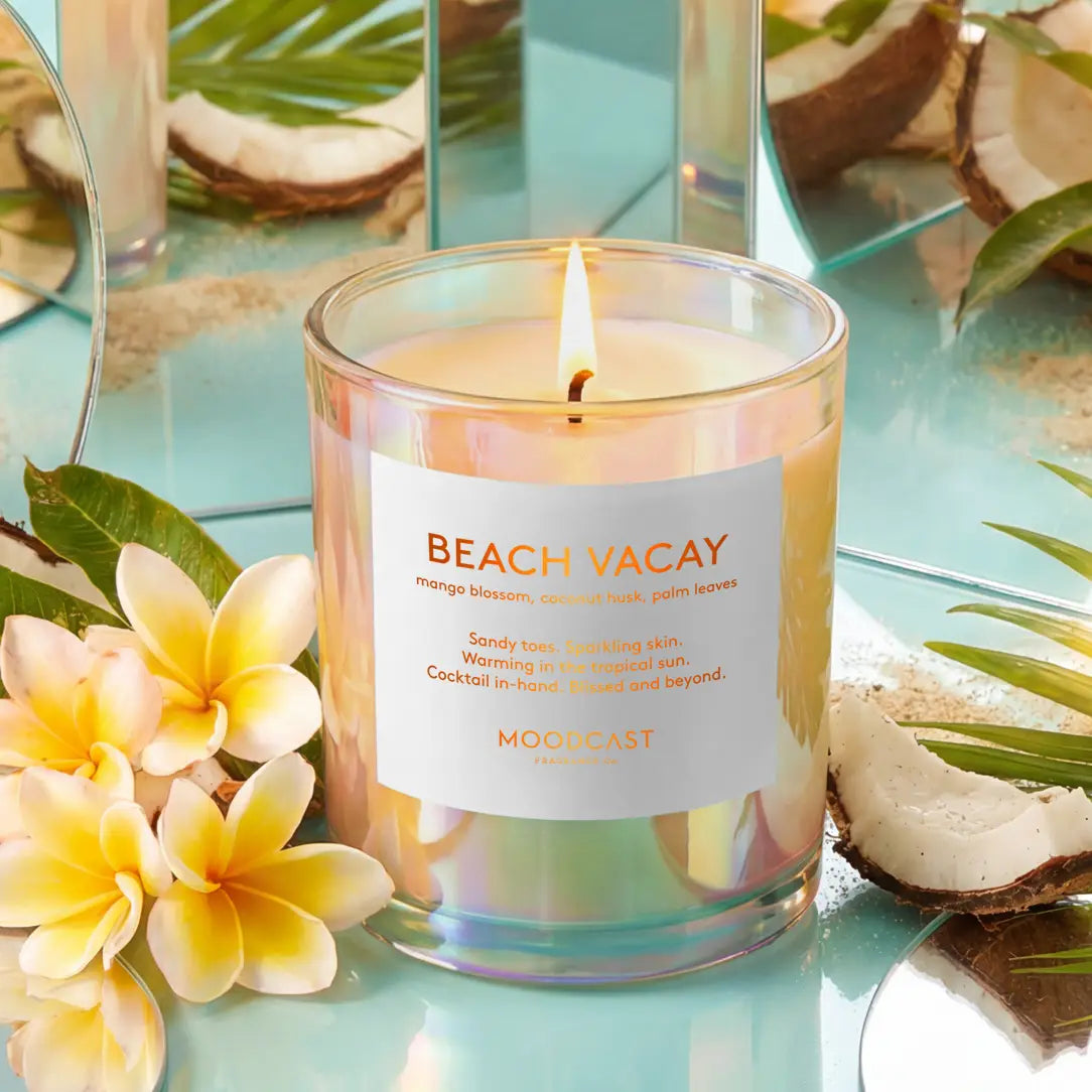 Coconut Wax Candle - Vibes - Beach Vacay - 8 oz Glass Jar