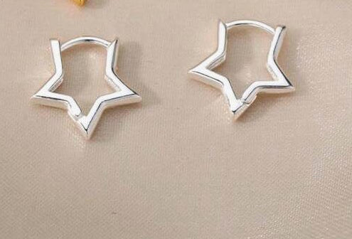 Stainless Steel Star / Heart Huggies Earrings