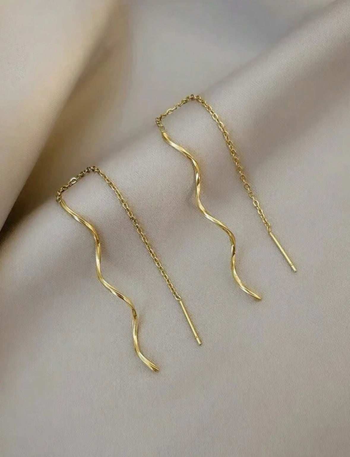Stainless Steel Twisted Threader Earrings
