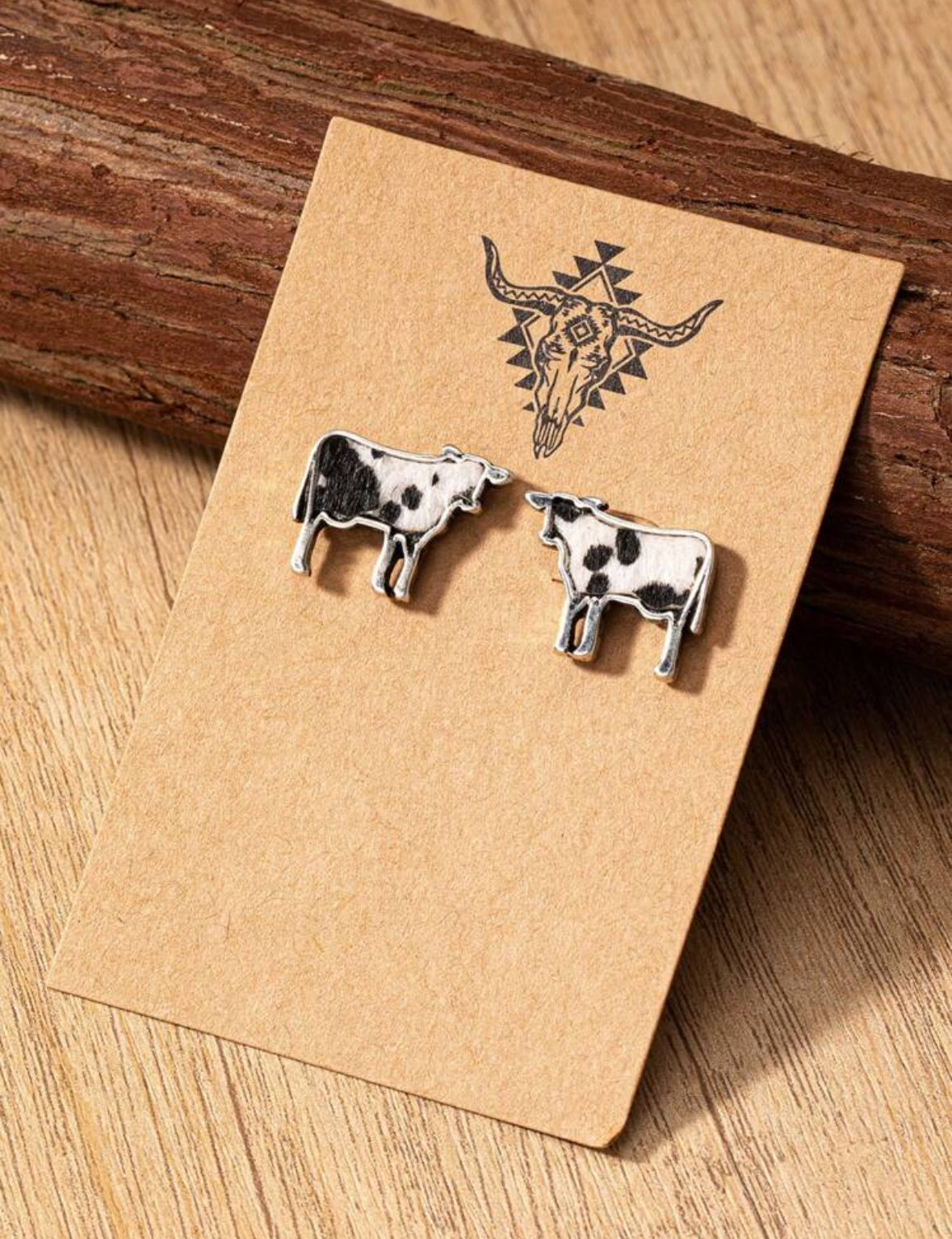 Cowgirl Western Cowhide Earrings
