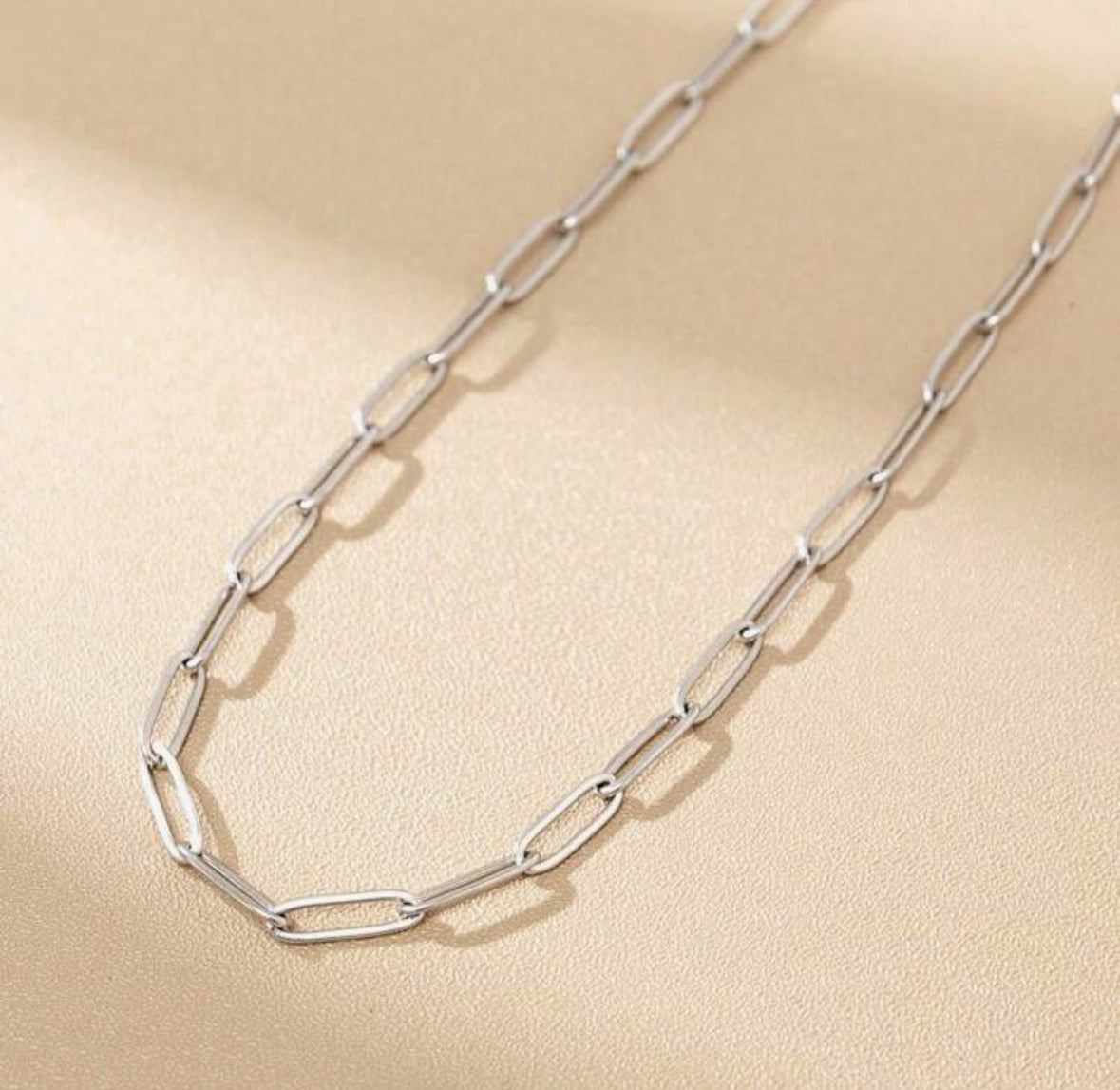 Stainless Steel Paper Clip Necklace