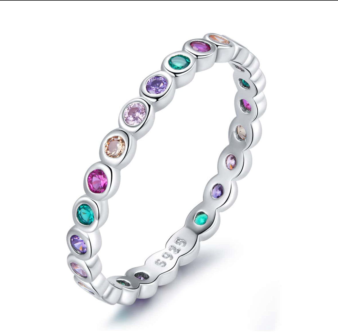 Sterling Silver Rainbow Ring