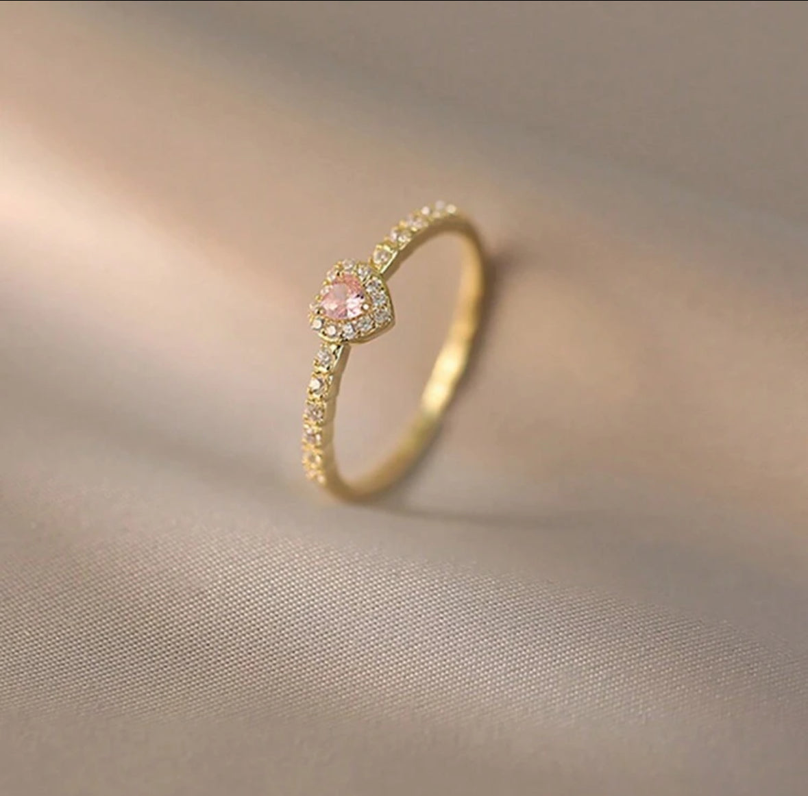 Sterling Silver Pink Heart Ring