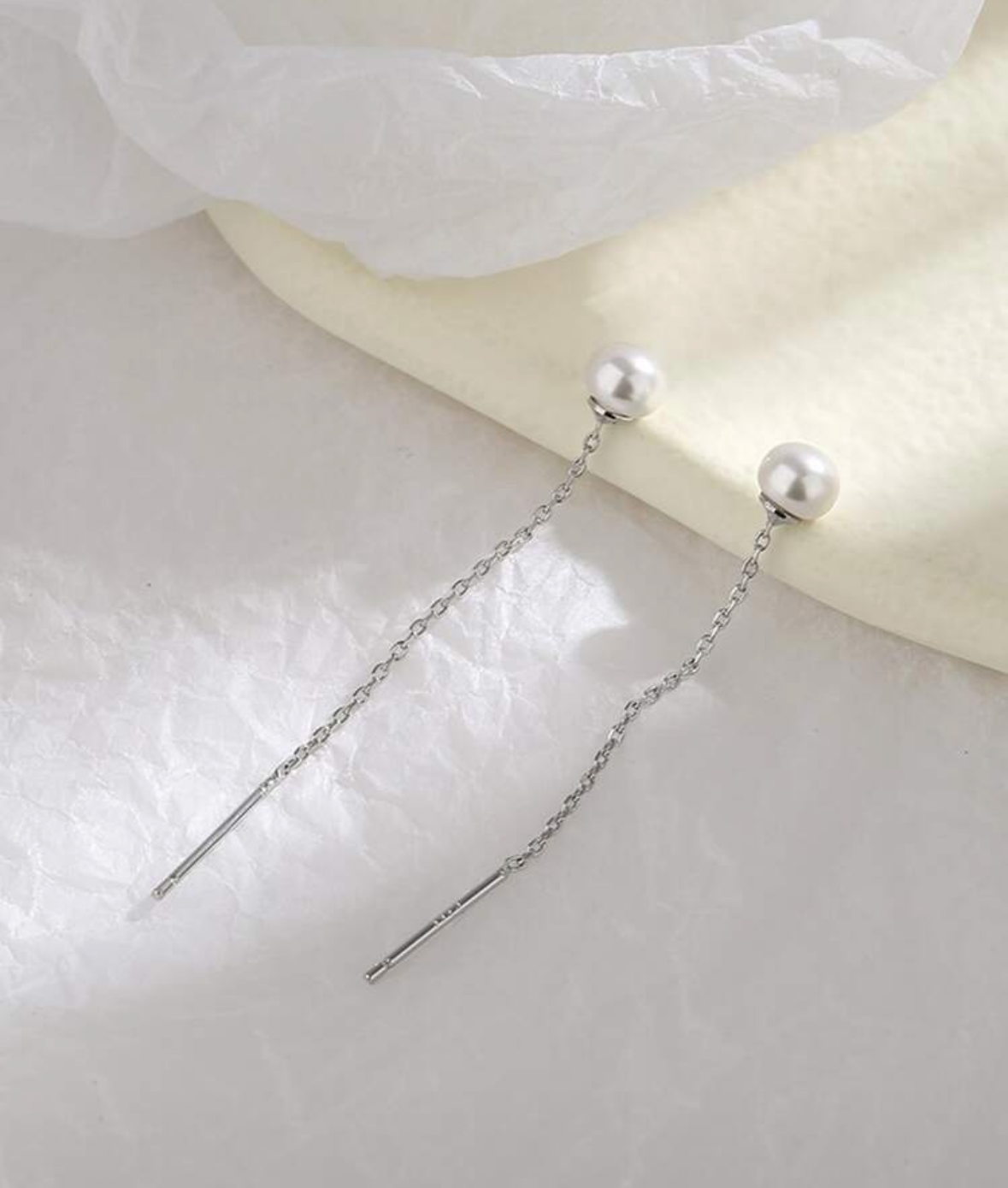 Faux Pearl Threader Earring