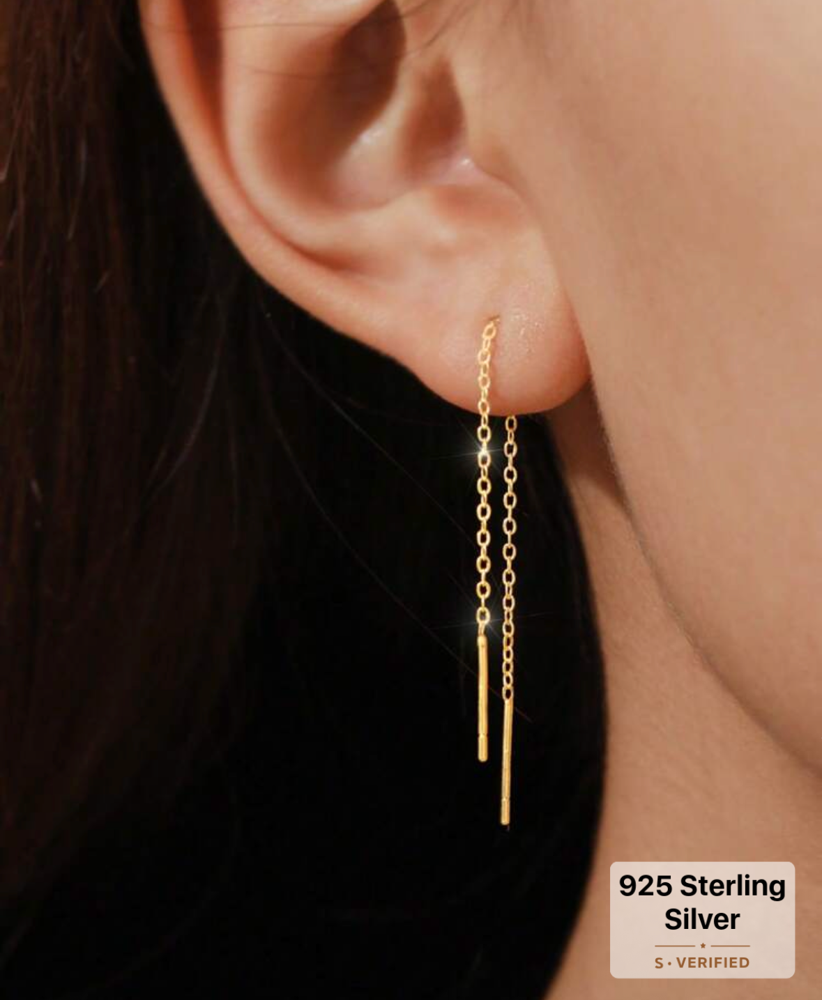Simple Sterling Silver Threader Earrings