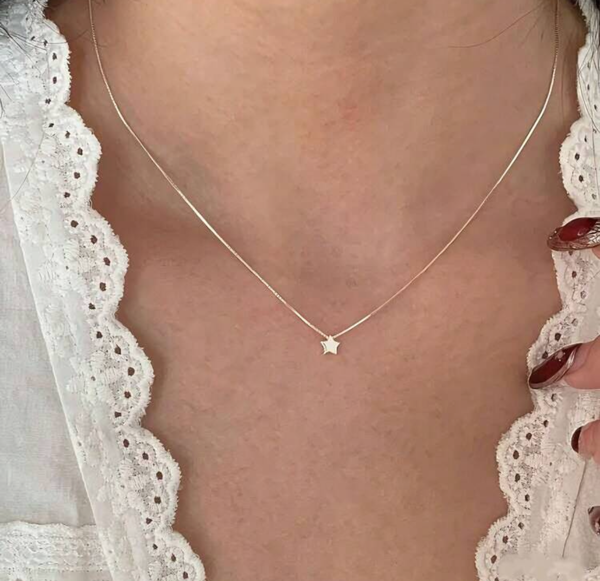 Sterling Silver Moon Pendant Necklace