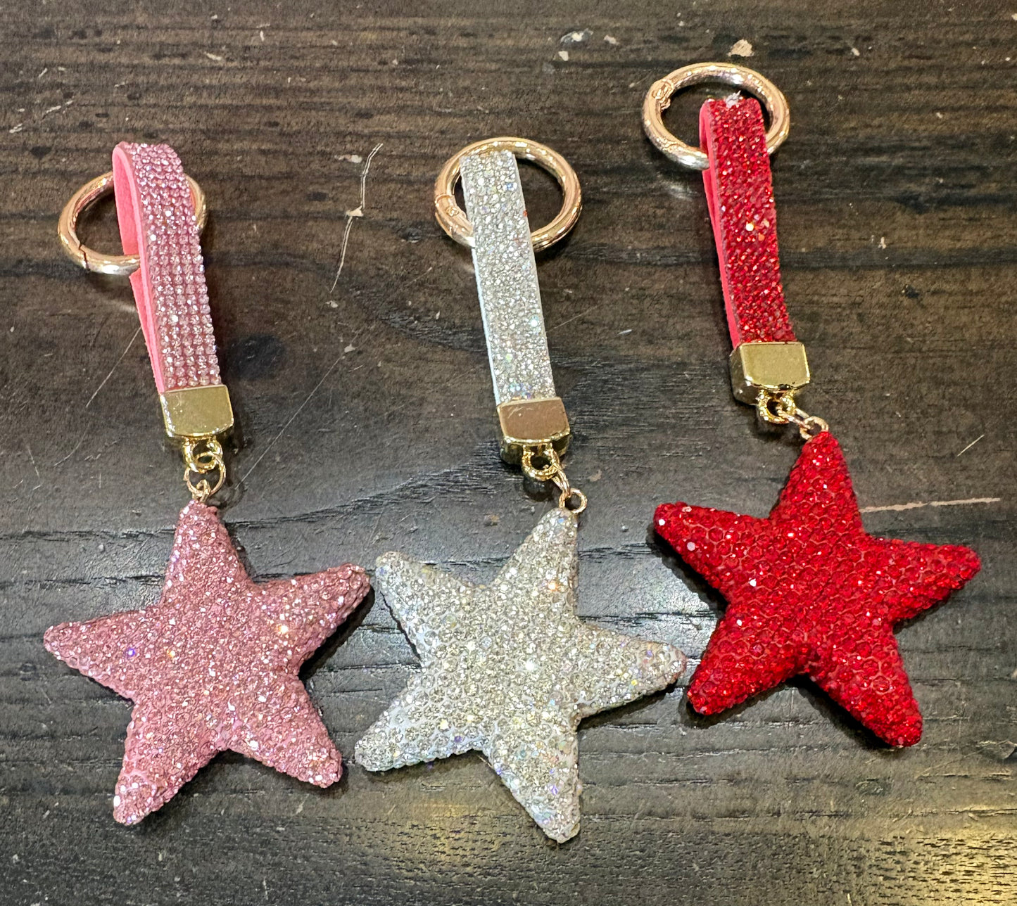 Sparkly Rhinestone Star Keychain