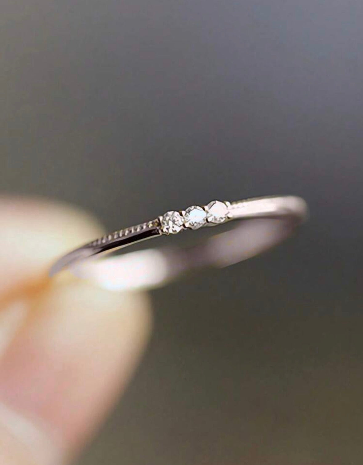 Simple Three CZ Retro Ring