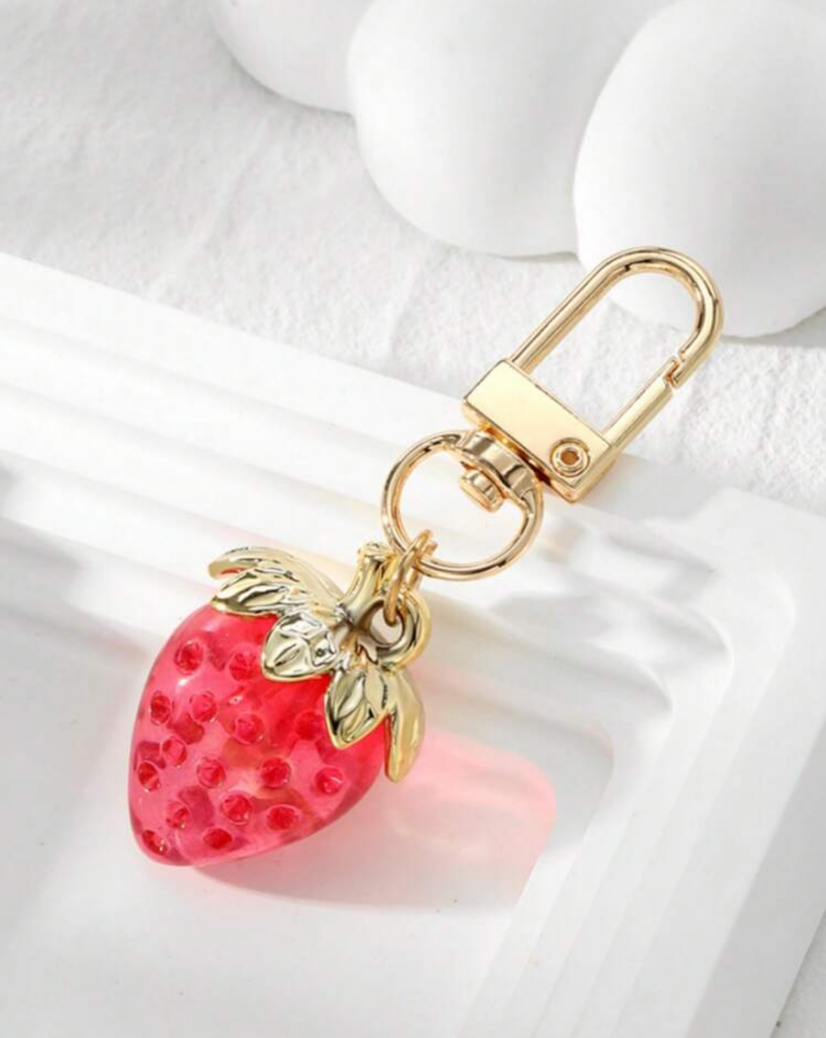 Sparkly Strawberry Keychain