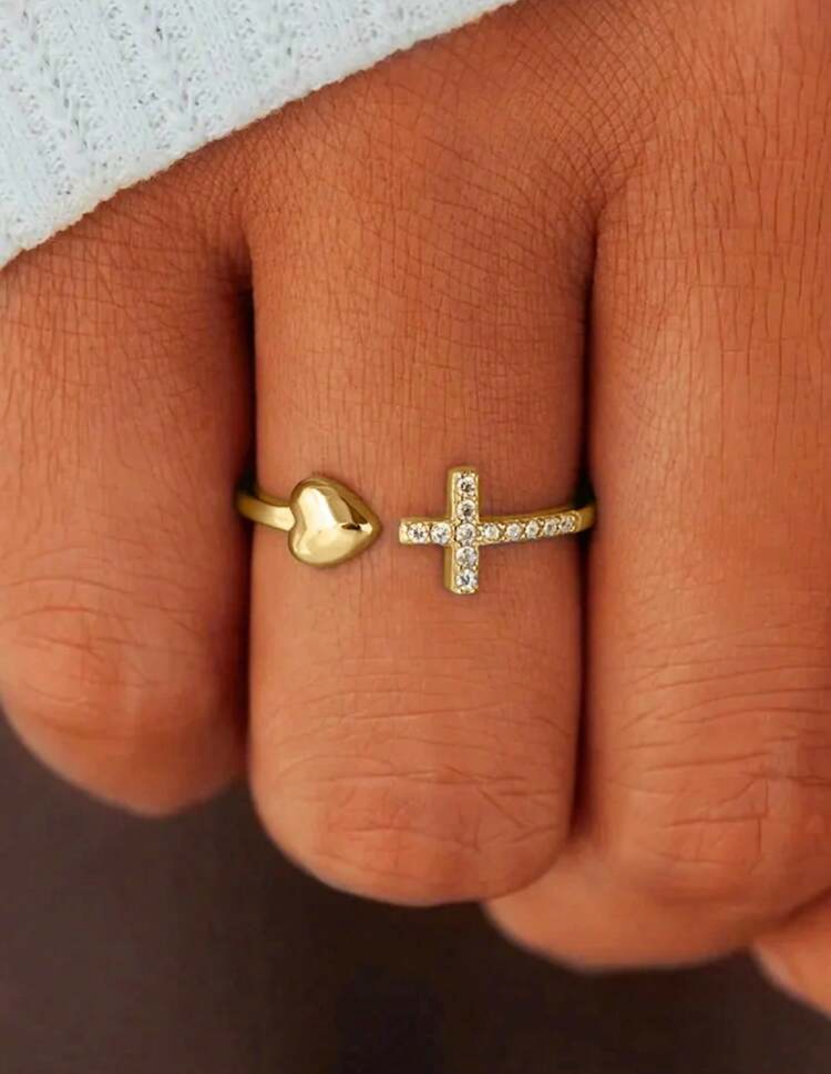 Cross Cubic Zirconia Ring