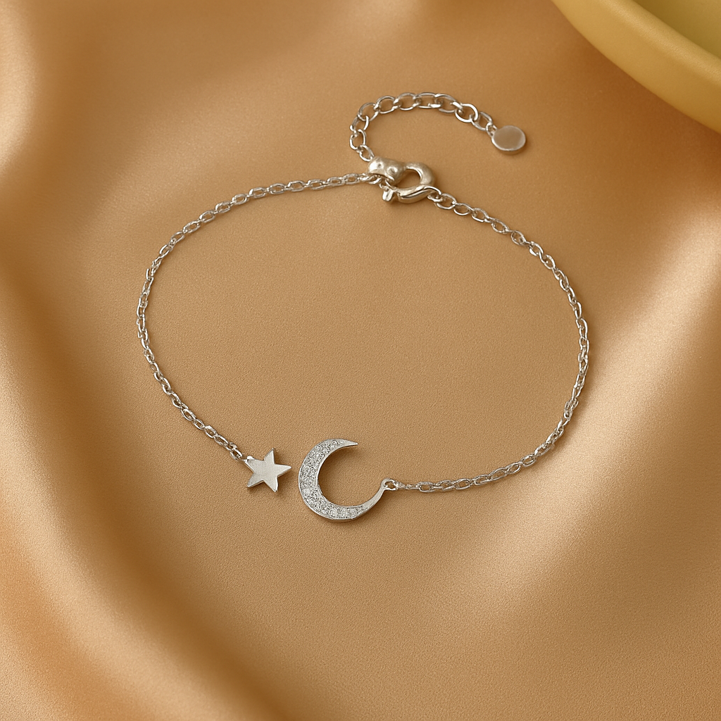 Silver Moon Charm Bracelet