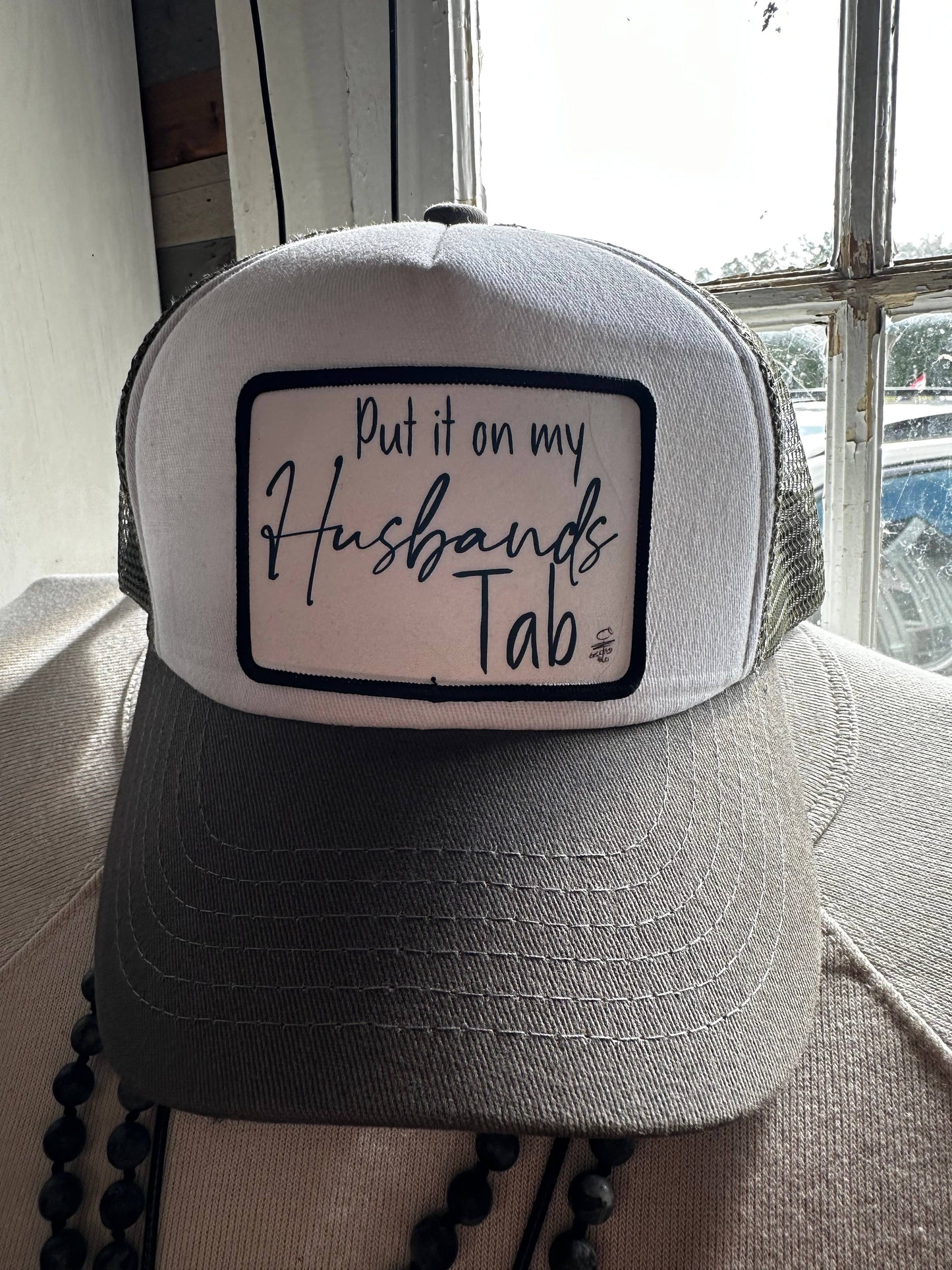 Put it on my Husbands Tab Hat (Multi Color Options)