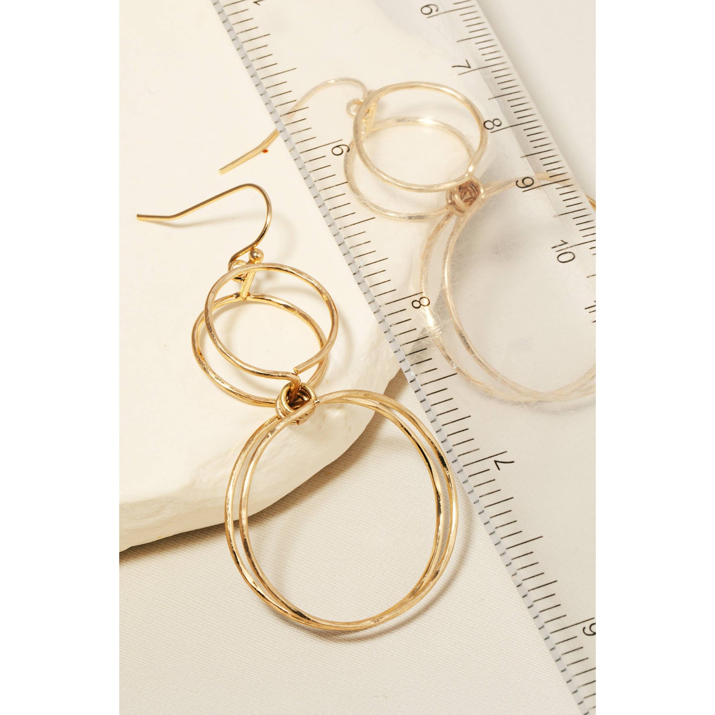 Layered Double Hoop Dangle Hook Earrings