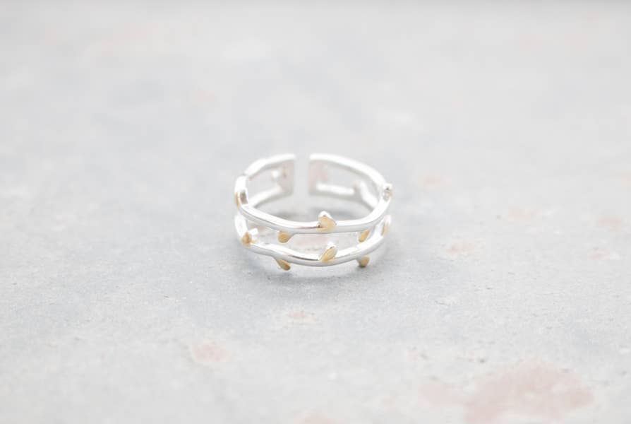 Minimalist Silver Vine Rings