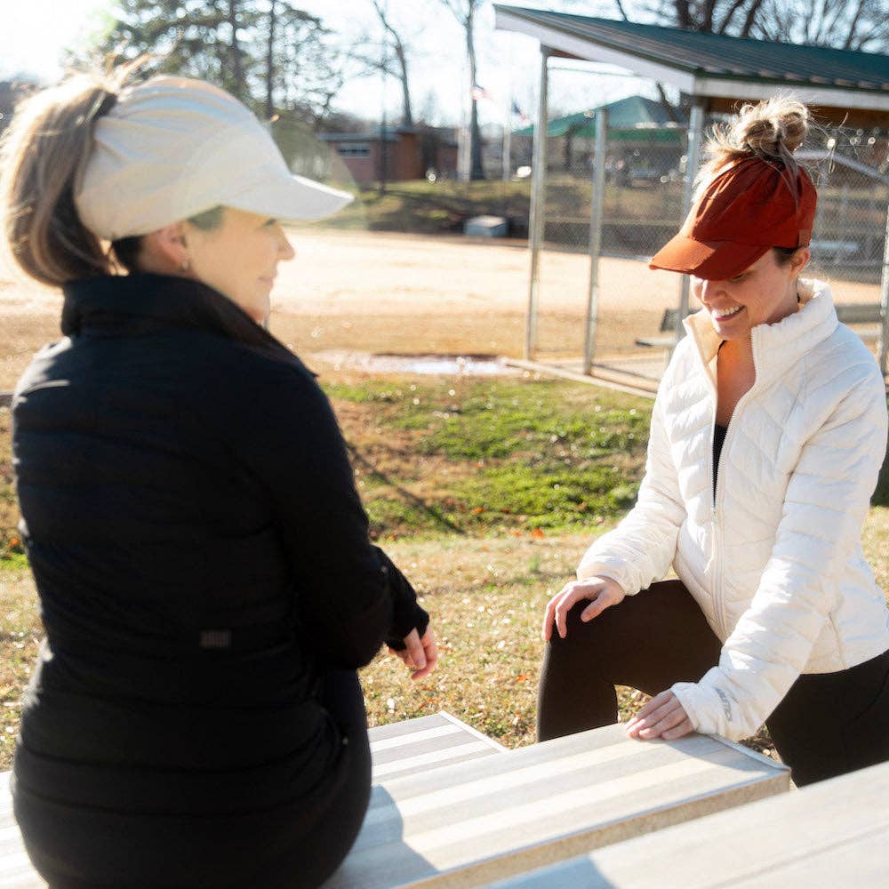 Adjustable High Ponytail Running Hat - Orange