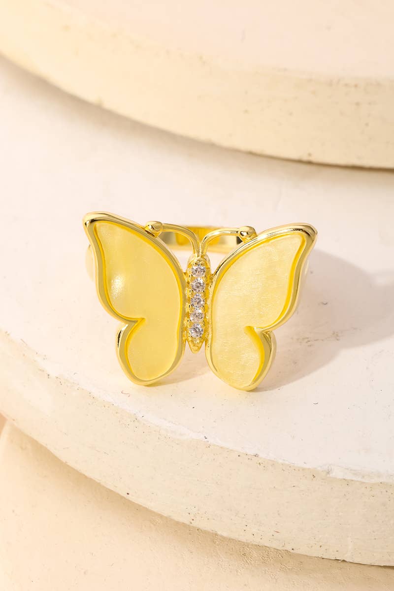 Sterling Silver Butterfly Statement Fashion Ring