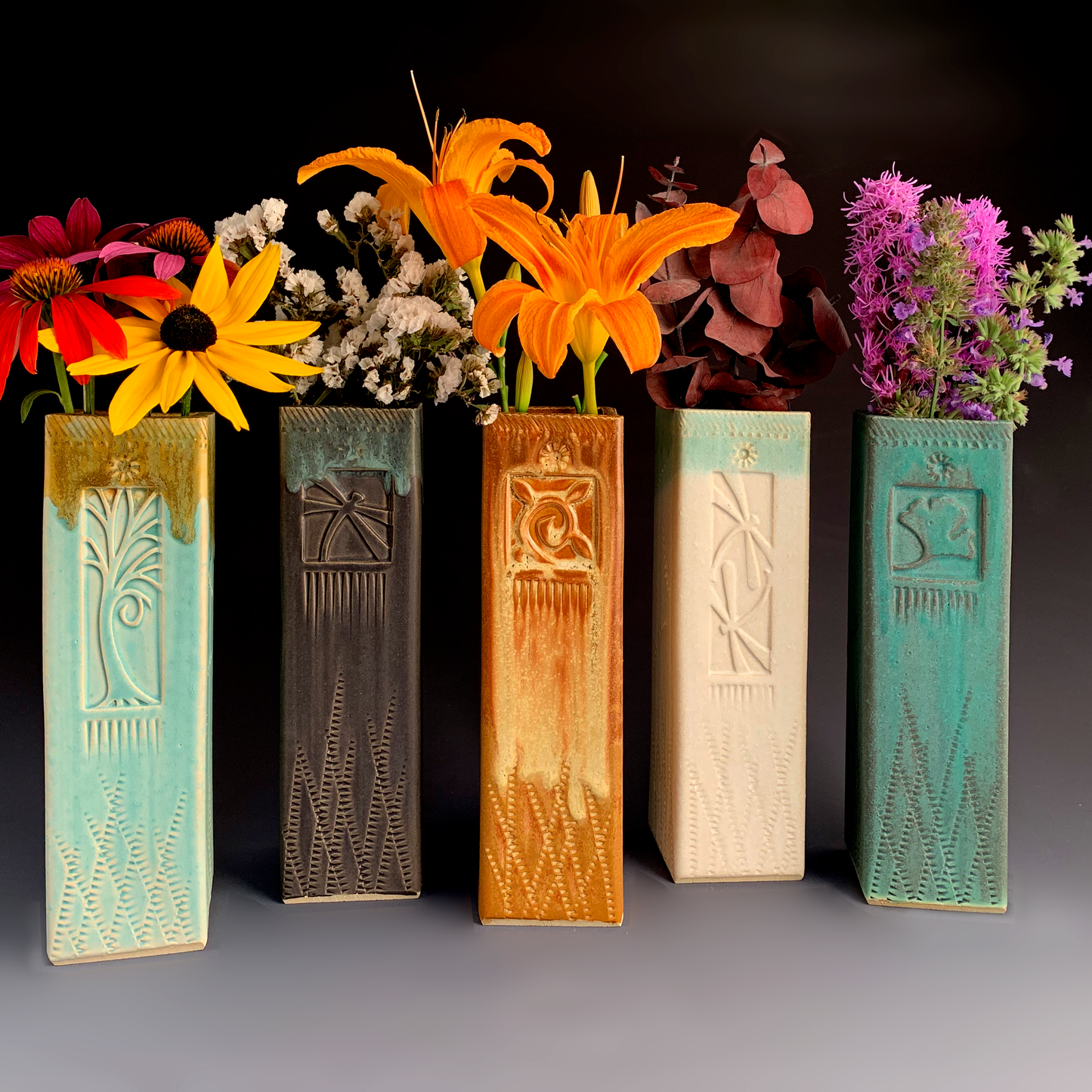 Square Straight Glazed Vase