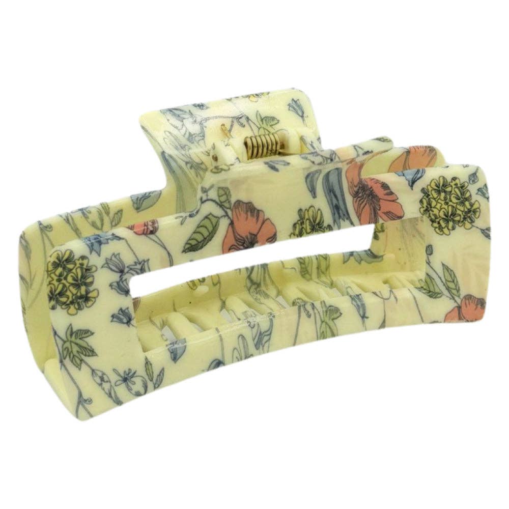 Large Rectangle Clip - Blue Floral