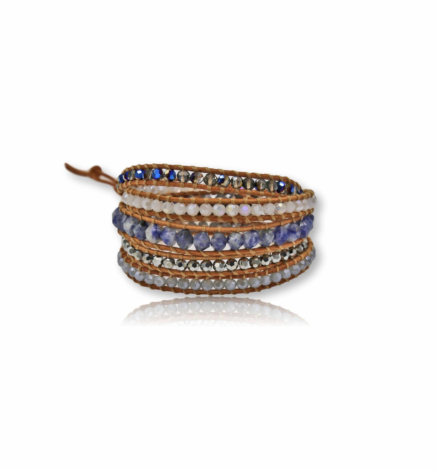 Bicone Multi-Stone Wrap Bracelets