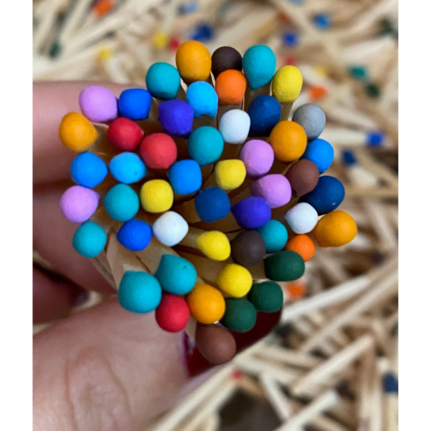 Color Tip Matches in Glass Corked Vial - 25 CT - Striker