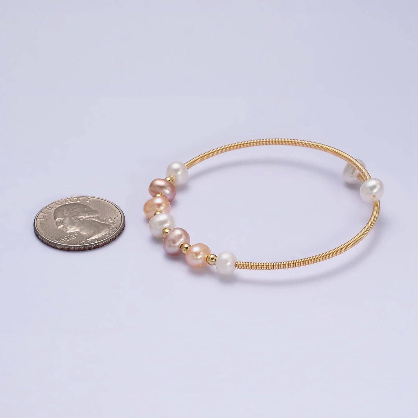 Petite Pearl Bangle Bracelet Layering Jewelry for Minimalist Bracelet Wedding Jewelry WA1866 WA1867