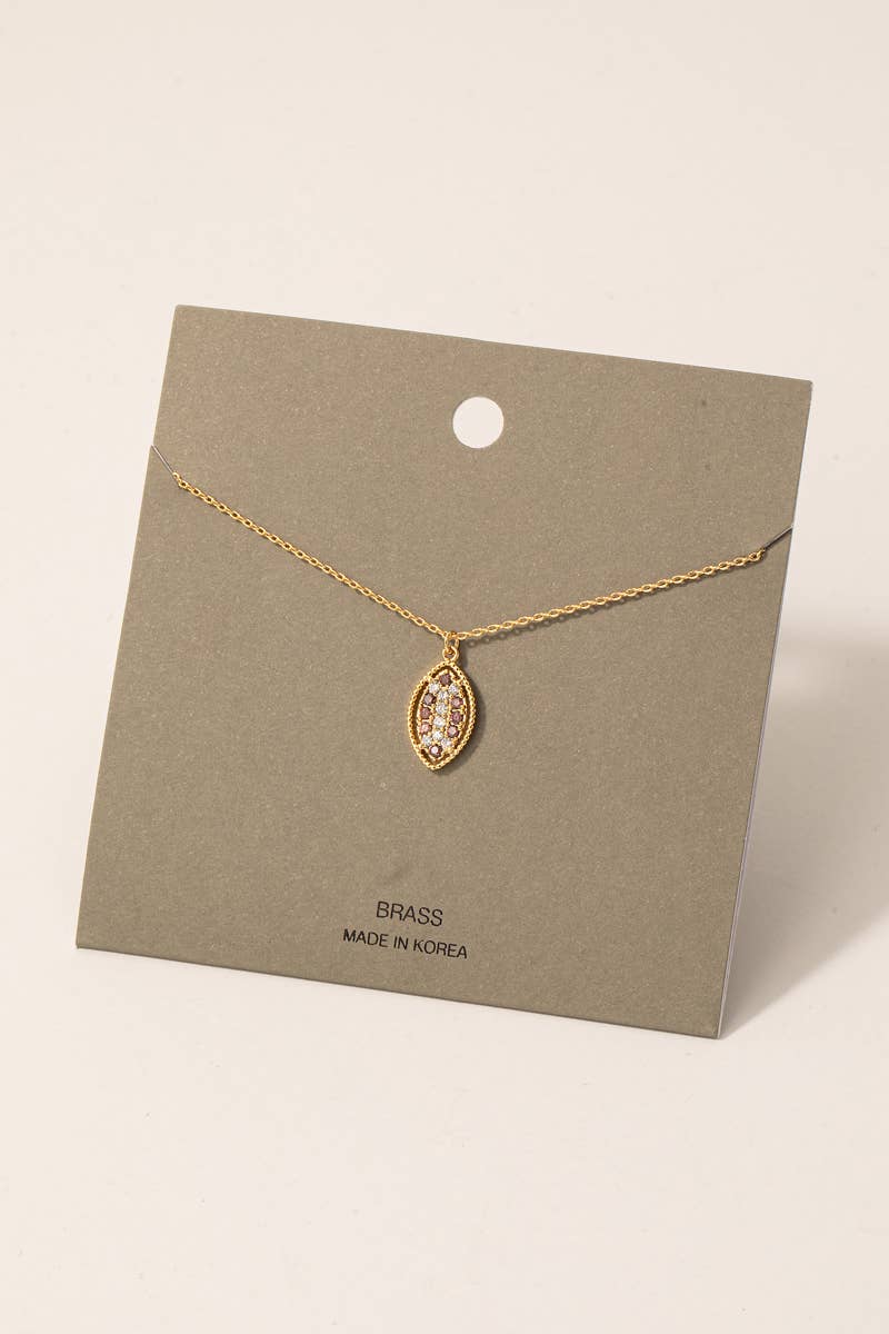 Pave Football Pendant Chain Necklace