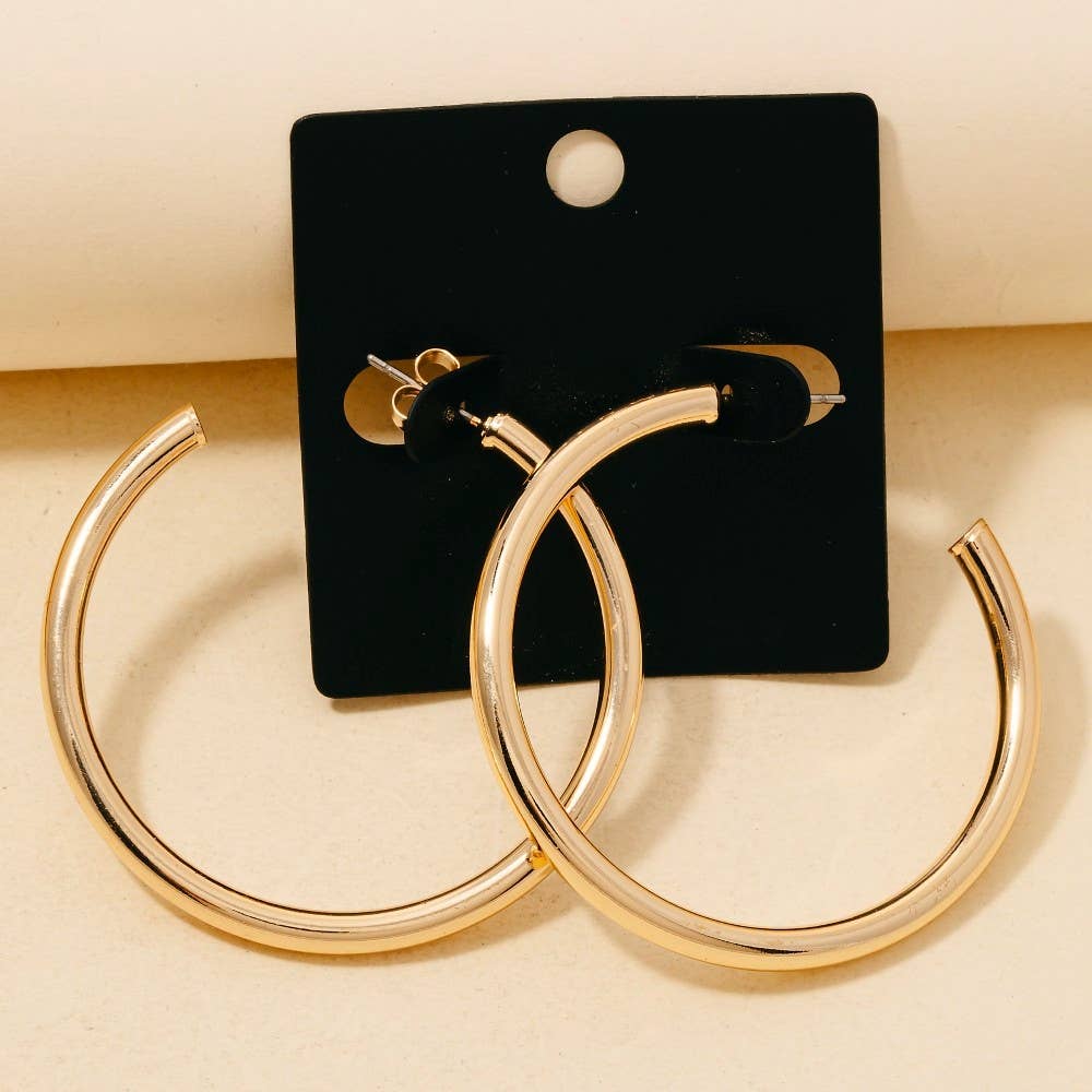 Gold Dipped Large Tube Hoop Earrings