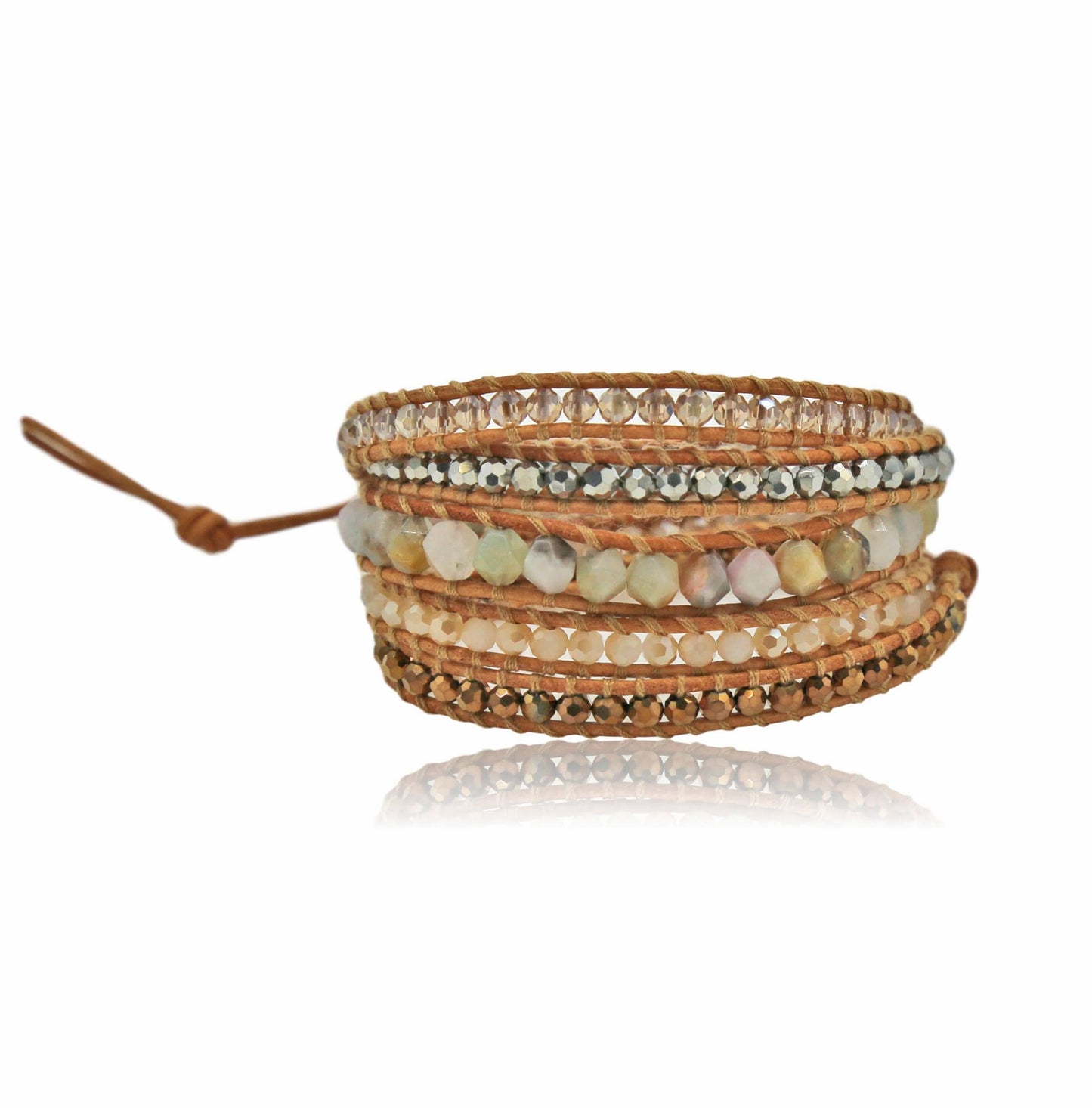 Bicone Multi-Stone Wrap Bracelets