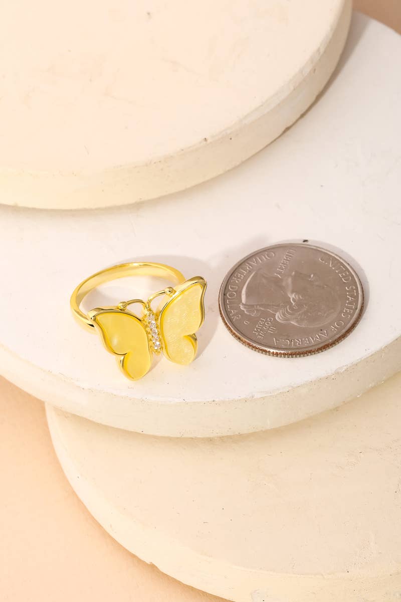 Sterling Silver Butterfly Statement Fashion Ring