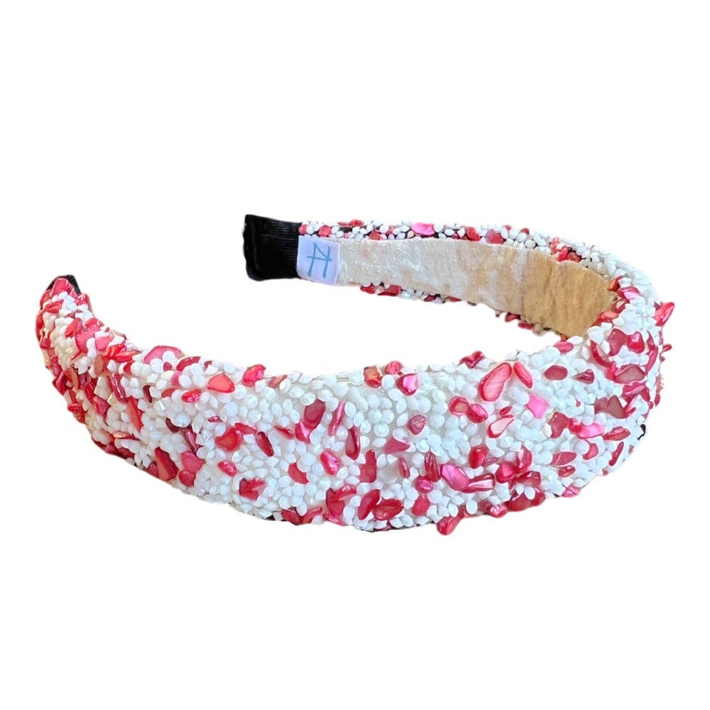 All That Glitters Headband - Red + White | Holiday