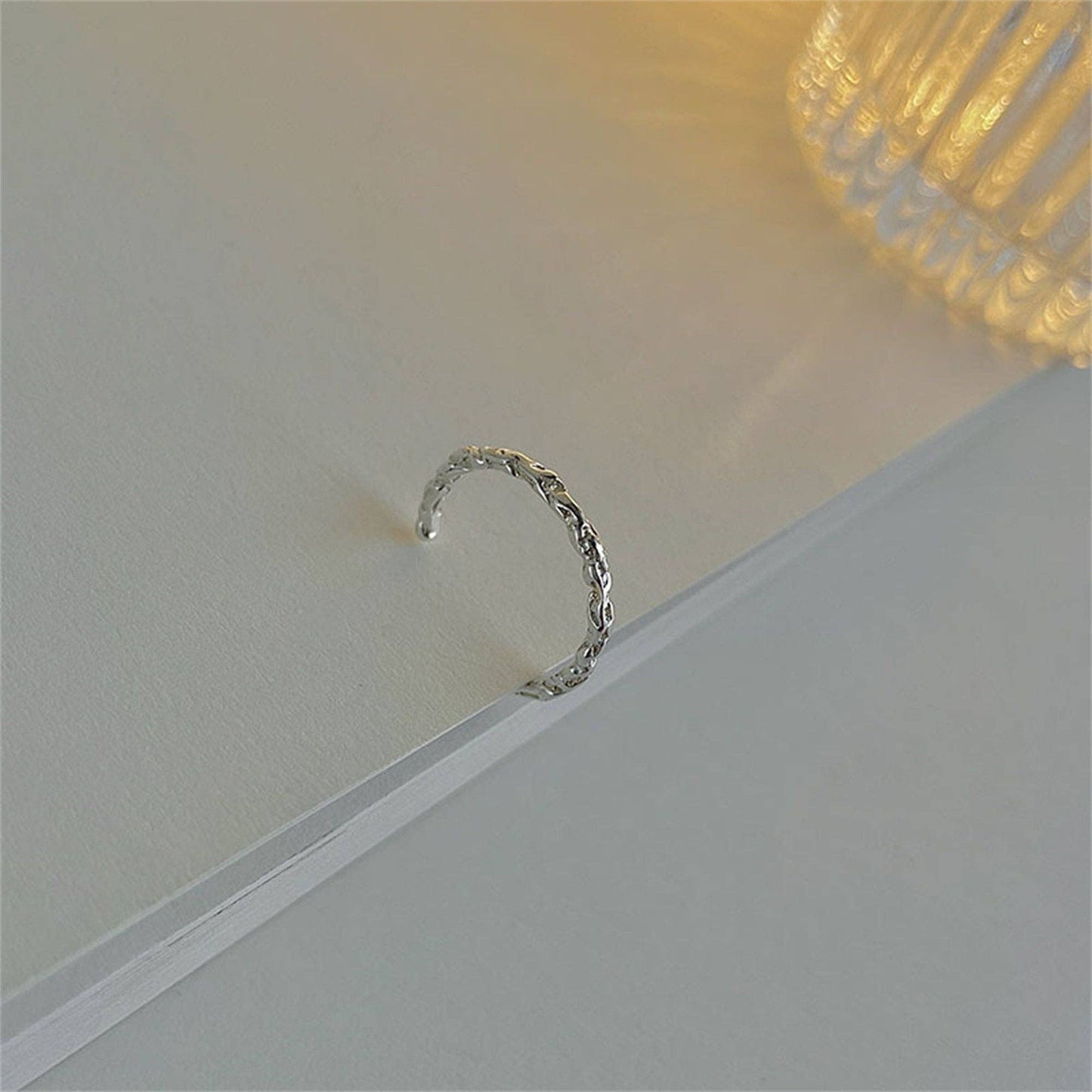 Twist Slim Thin Band Ring in 925 Sterling Silver