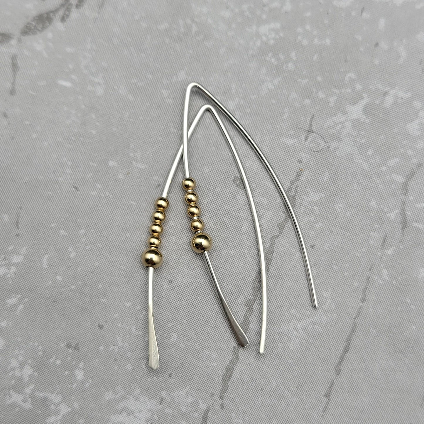 Silver and Gold beaded threaders