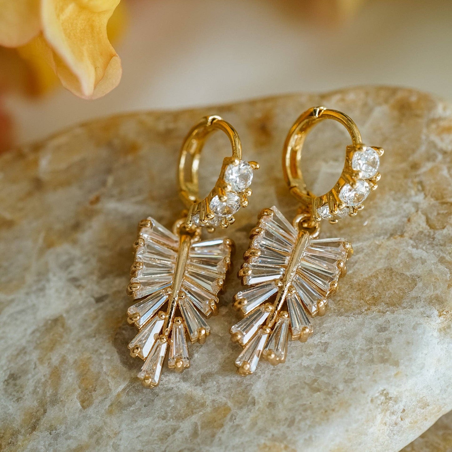 Beverly Leaf Earrings - Bridal