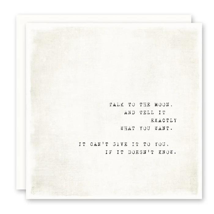 Talk To The Moon Card - Encouragement Card - Square - Blank