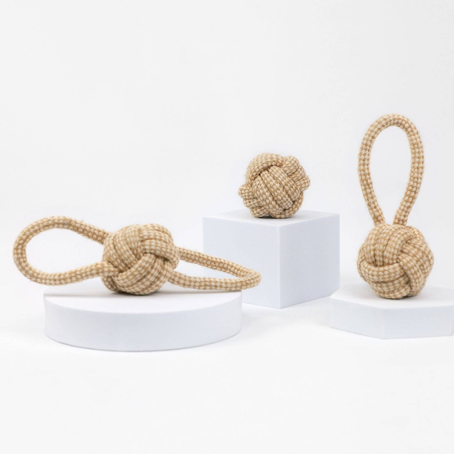 Hemp Rope Dog Ball, Set of 3