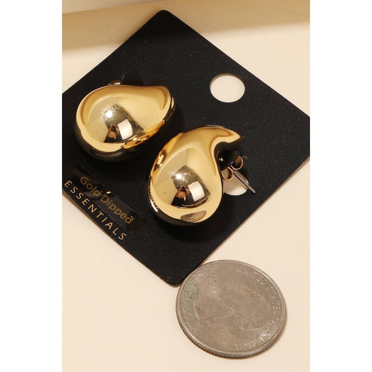 Gold Dipped Large Tear Earrings