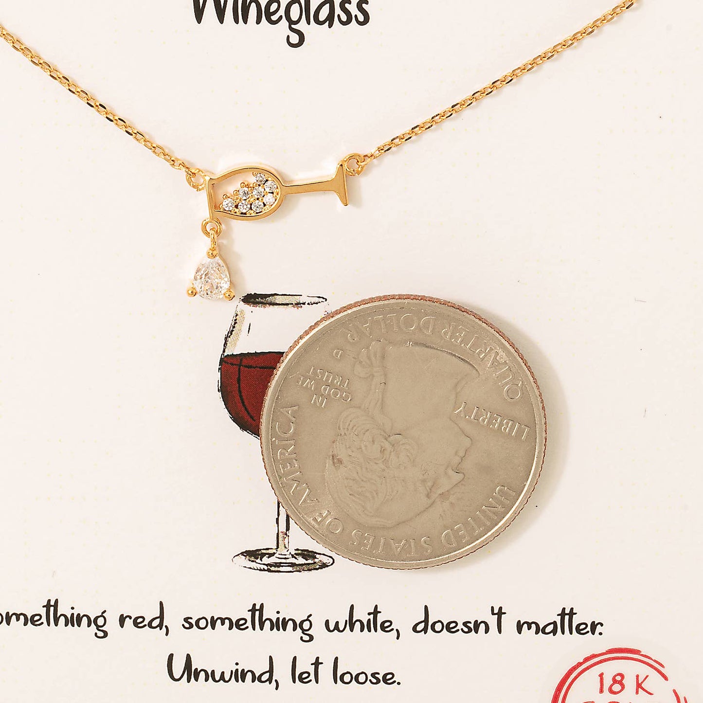 Pave Wine Glass Charm Necklace