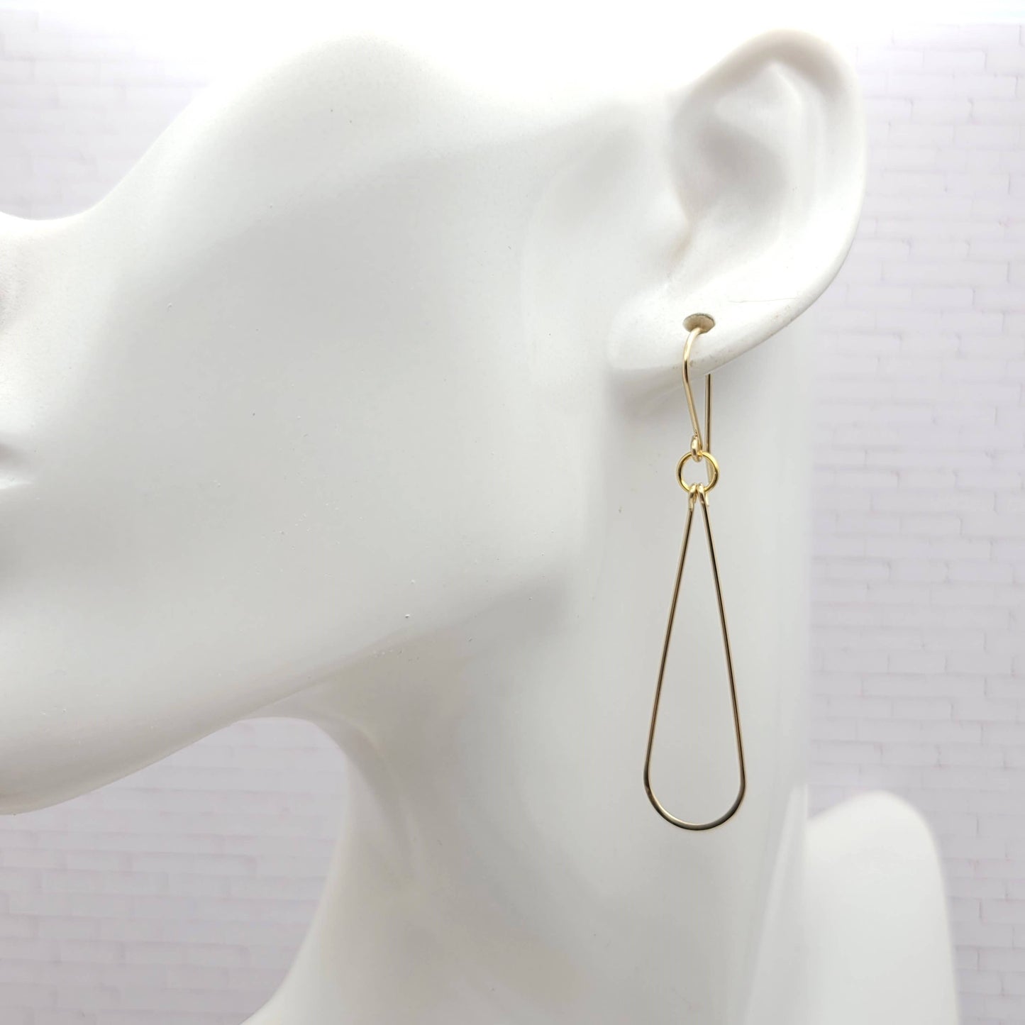 Long 14k Gold Hoops - Handmade Earrings