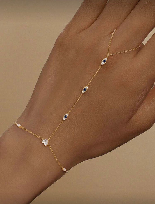 Sterling Silver Devil's Eye Hand Chain