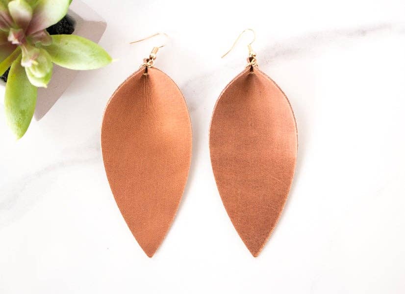 Leather Petal Earrings