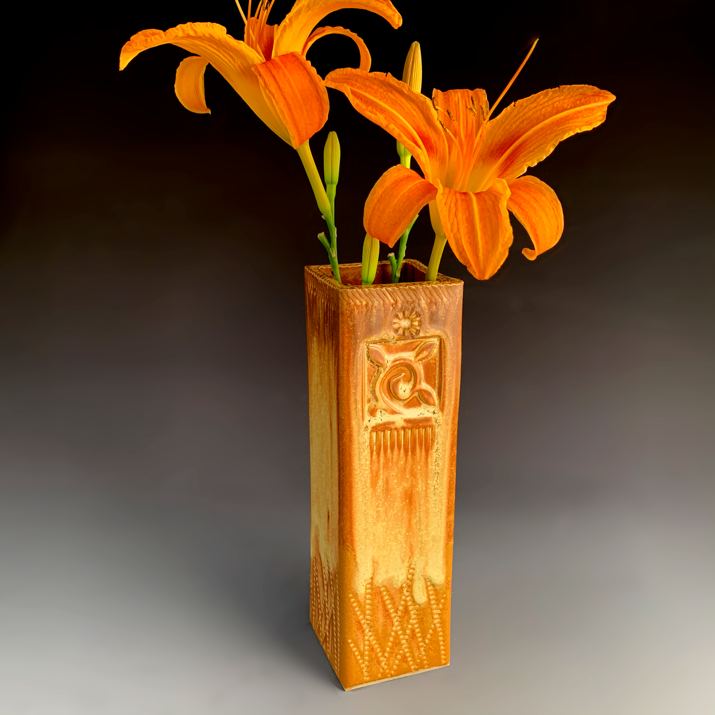 Square Straight Glazed Vase