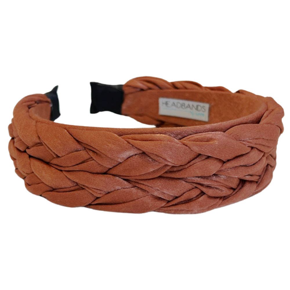 Blushing Braid Headband - Spice | Camel Satin Like Double
