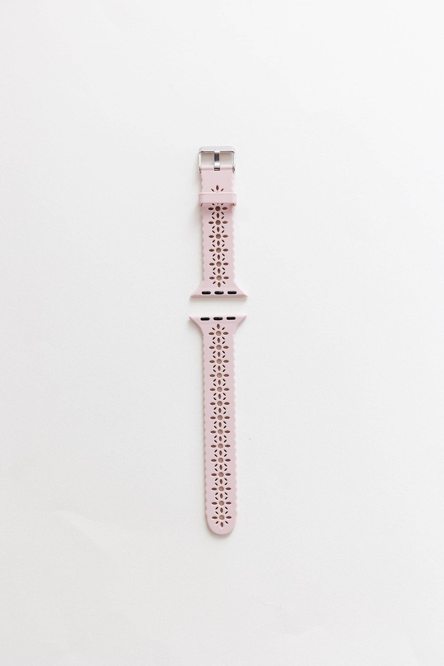 Blush Pink Floral Silicone Apple Watch Band