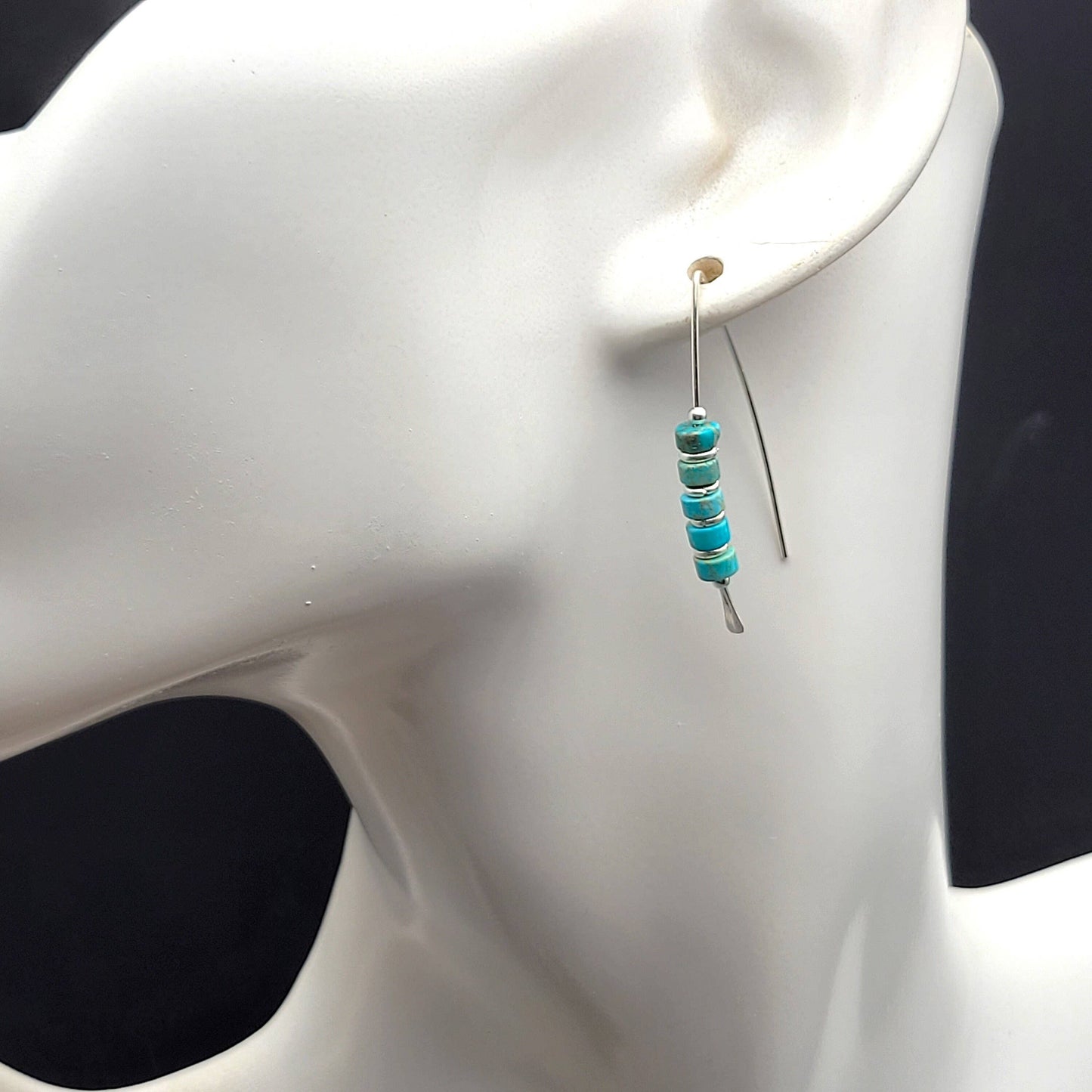 Modern Turquoise and Sterling Silver Threaders