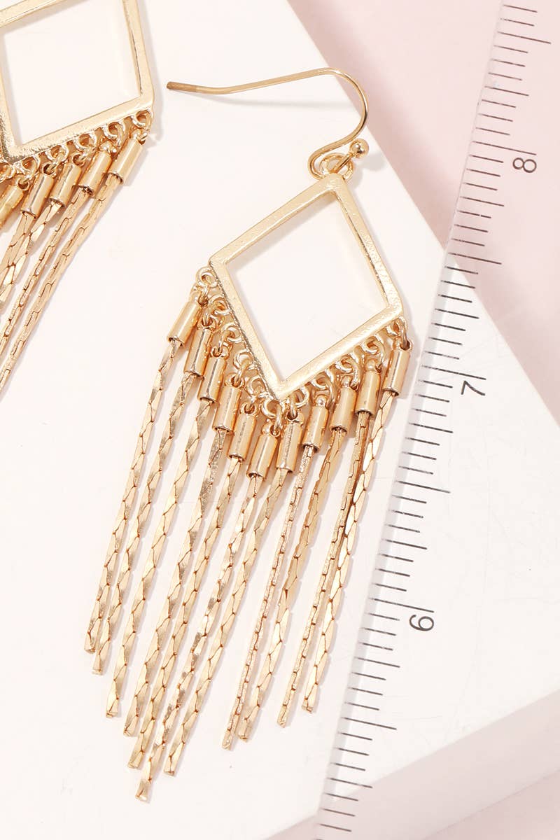 Chain Fringe Hook Dangle Earrings