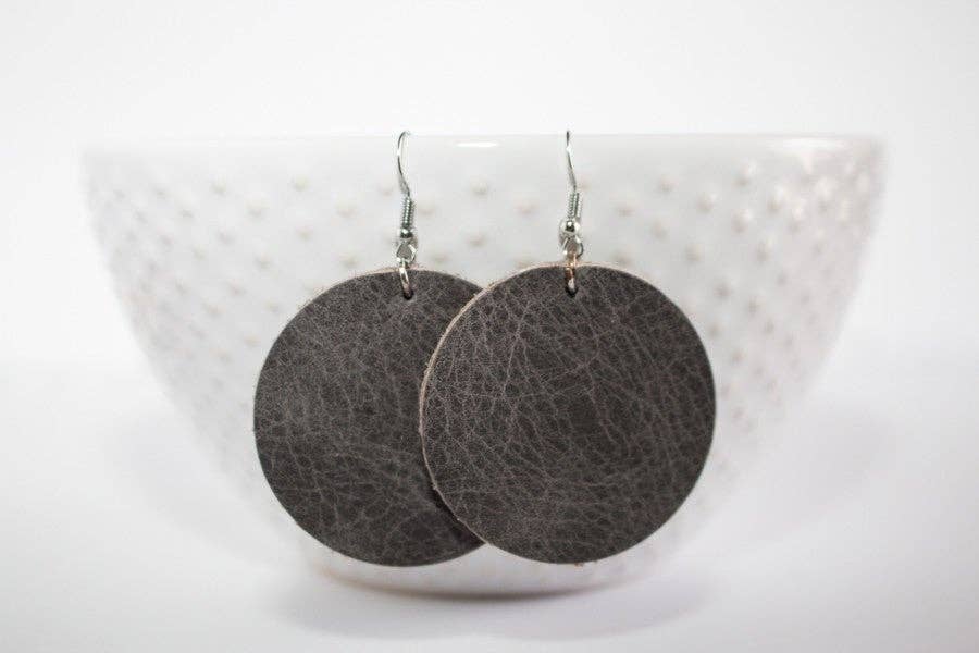 Leather Circle Earrings