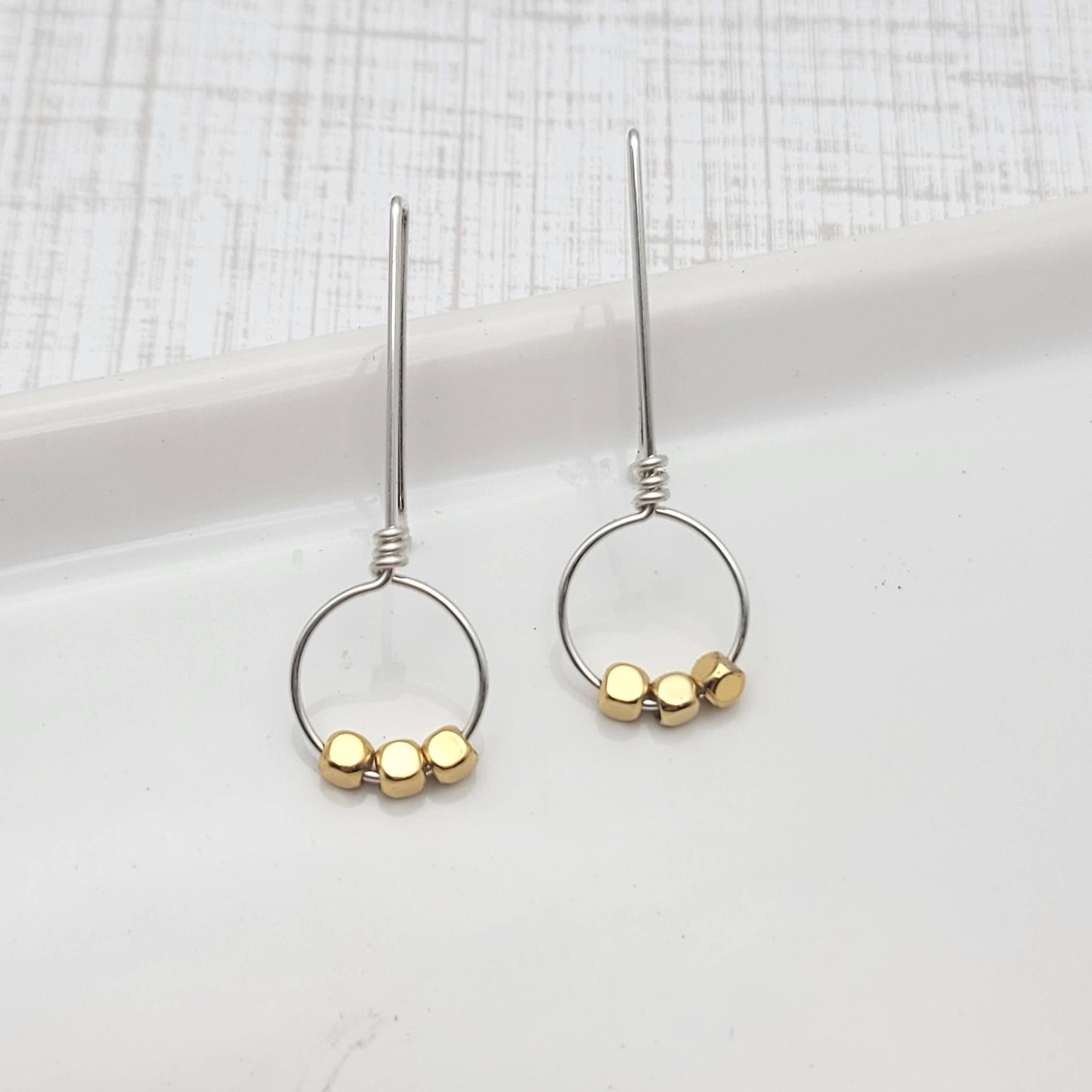 Silver and Gold Threader Earrings